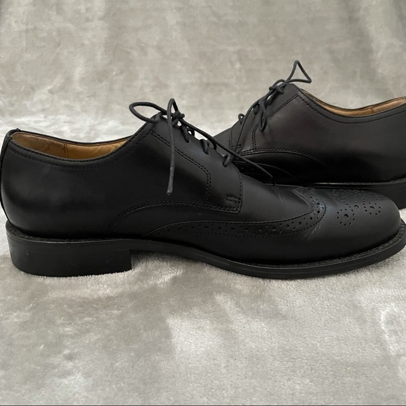 Bass & Co Mr Dylan Black Leather Formal Wigtip Lace Up Oxford Loafer Size 9M - Picture 8 of 13
